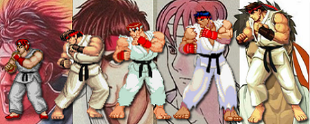 Evolução de Ryu ao longo dos jogos
