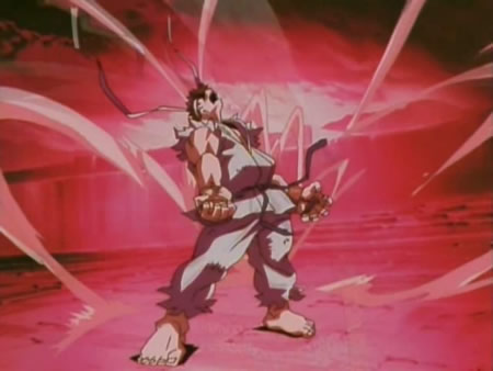 Ryu sendo possuído pelo Dark Hadou
