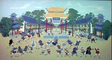 Antiga pintura do Templo Shaolin